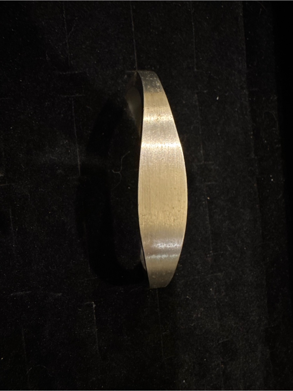 Vintage Speidel USA Signed Silver Tone Brushed Modernist Cuff Bracelet